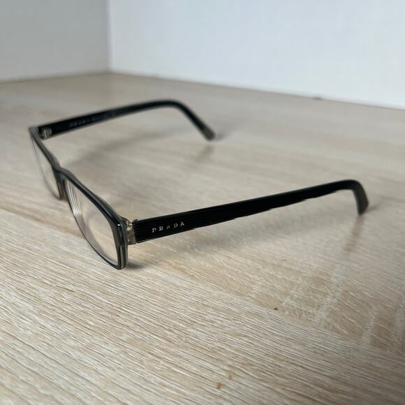 Prada VPR07E 6AW-1O1 Eyeglasses Black Striped Frames 54-14-140 Italy READ - Picture 3 of 10